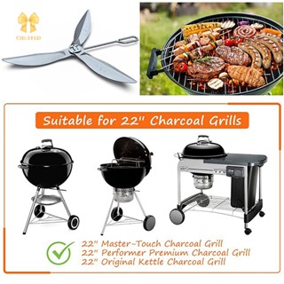 Chuffed&gt; ชุดระบบทําความสะอาด แบบสัมผัสเดียว สําหรับเตาย่าง Weber Kettle 7444 Weber Grill C