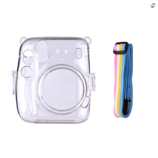 {fly} เคสใส ป้องกันกล้อง พร้อมสายคล้อง สีรุ้ง แบบเปลี่ยน สําหรับ Fujifilm Instax Mini 11