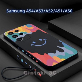 [ 6 สี ] เคสซิลิโคน TPU แบบนิ่ม ลายการ์ตูนหน้ายิ้ม สําหรับ Samsung Galaxy A54 A53 A52 A52s A51 4G 5G A50