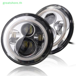 Greatshore ไฟหน้า LED 75W Hi/Lo ทรงกลม 7 นิ้ว สําหรับรถจักรยานยนต์ 97-18 JK TJ LJ Wrangle 1 ชิ้น