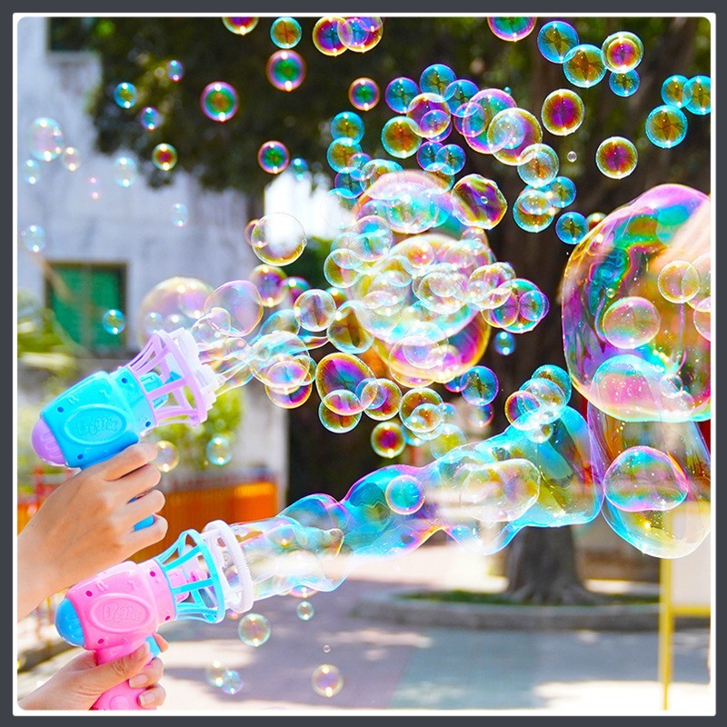 ของเล่นเด้ก พร้อมส่ง ปืนเป่า Bubble ทำฟองสบู่ลูกเล็ก อยู่ในลูกใหญ่ได้ ปืนเป่าฟองสบู่ ของเล่น ปืนเป่าฟอง