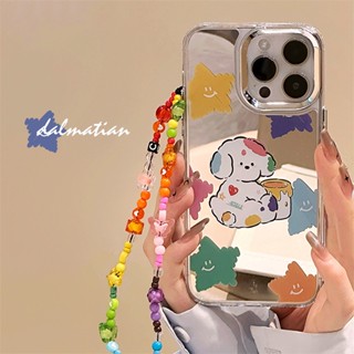 [พร้อมส่ง] เคสโทรศัพท์มือถือ ซิลิโคน ลายการ์ตูน พร้อมกระจก และสายคล้องข้อมือ สําหรับ iPhone 15 14 13 12 11 PROMAX XS XR XSMAX SE2020 6 7 8PLUS MINI