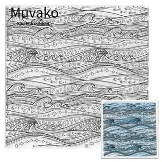 Muvako แสตมป์ยางซิลิโคนใส ลายคลื่นทะเล ธีมฤดูร้อน 1 ชิ้น และแสตมป์ยางใส 1 ชิ้น