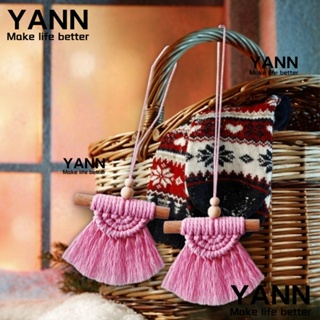 Yann1 จี้แขวนรถยนต์ พรมทอตกแต่งบ้าน|พรมแขวนผนัง แบบไม้ แฮนด์เมด สีรุ้ง สไตล์โบฮีเมียน สําหรับห้องนอน