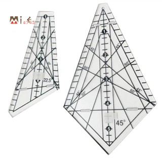 ไม้บรรทัดอะคริลิค สําหรับเย็บผ้า 22.5 นิ้ว°/45° ไม้บรรทัดแม่แบบ ลายฉลุ สําหรับเย็บผ้า DIY