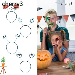 Cherry3 ที่คาดผม ลายฟักทองผี ทนทาน แบบพกพา สําหรับตกแต่งปาร์ตี้ฮาโลวีน 3 ชิ้น