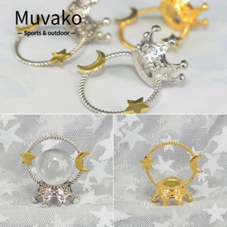 Muvako ฐานวางลูกบอลคริสตัล โลหะ รูปดาว ดวงจันทร์ เครื่องประดับตั้งโต๊ะ