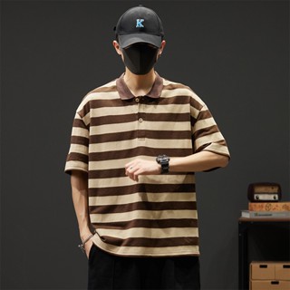 เสื้อโปโล ผ้าฝ้าย แต่งลูกปัด สีขาว สีเหลือง สําหรับผู้ชาย