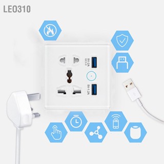 Leo เต้ารับอัจฉริยะ USB เวลาชาร์จเร็ว APP การควบคุมด้วยเสียงระยะไกล ซ็อกเก็ตอัจฉริยะ AC100‑240V