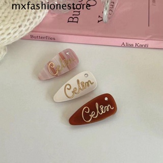 Mxfashione กิ๊บติดผม พลอยเทียม รูปตัวอักษร Y2K สีแคนดี้ สไตล์เรโทร สําหรับผู้หญิง