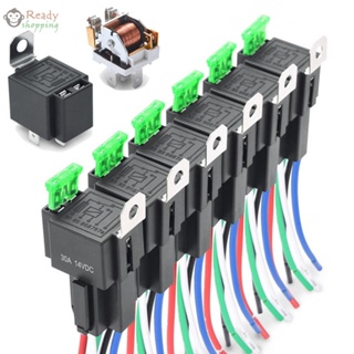 ชุดสวิตช์รีเลย์ฟิวส์ 30A 12V DC 4-Pin SPST อุปกรณ์เสริม สําหรับรถยนต์