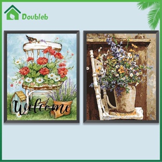 【Doub X ✮】ภาพวาดสีน้ํามัน ตามตัวเลข รูปดอกไม้ สําหรับตกแต่งผนังบ้าน DIY ✮