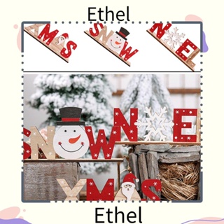 Ethel1 เครื่องประดับไม้ รูปซานตาคลอส สโนว์แมน สโนว์แมน คริสต์มาส Noel