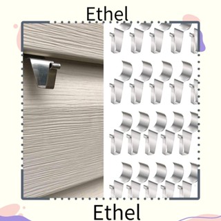 Ethel1 ตะขอสเตนเลสไวนิล สีเงิน กันน้ํา ไม่ต้องเจาะรู สําหรับตกแต่งกลางแจ้ง 20 ชิ้น