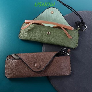 Usnow เคสแว่นตาหนัง PU พร้อมสายคล้อง แบบพกพา สําหรับผู้หญิง และนักเรียน