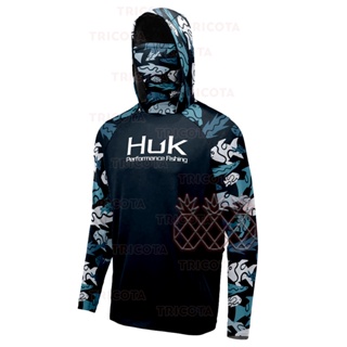 Huk UPF50+ เสื้อแขนยาว มีฮู้ด ระบายอากาศ เหมาะกับฤดูร้อน สําหรับตกปลา