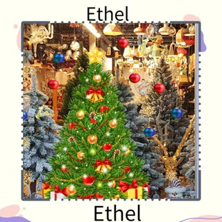 Ethel1 สติกเกอร์ติดผนัง หน้าต่าง ลายคริสต์มาส ปีกวาง สีสันสดใส