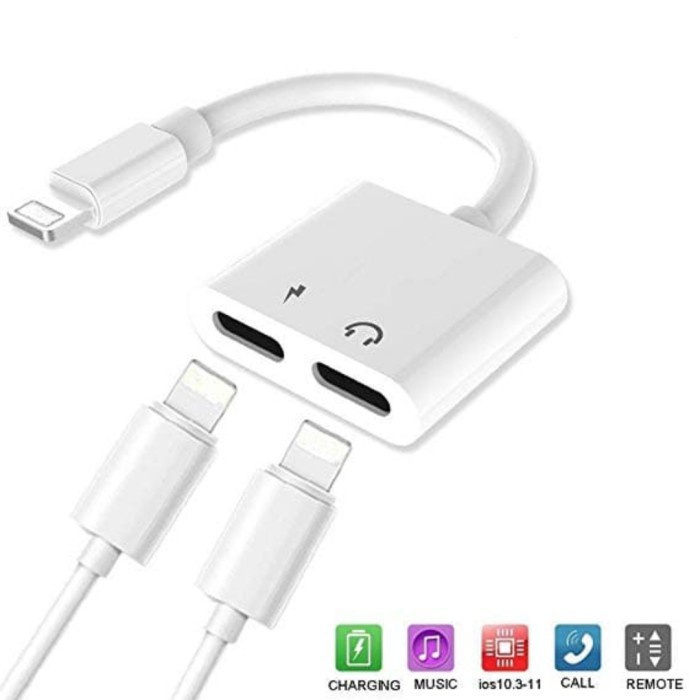 J-008 อะแดปเตอร์แยกไมโครโฟน AUX แบบคู่ (พร้อมส่ง)
