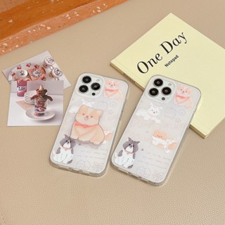 เคสโทรศัพท์มือถือแบบแข็ง ลายสุนัขน่ารัก พร้อมสายโซ่คล้อง สําหรับ IPhone 11 12 12Pro 12ProMax 13 13Pro 13ProMax 14 14Pro 14ProMax