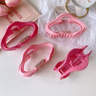 Pink Cloud Clip~ กิ๊บติดผม รูปก้อนเมฆ ประดับพลอยเทียม เครื่องประดับผม สําหรับผู้หญิง