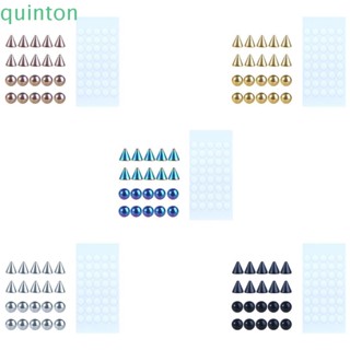 Quinton สตั๊ดปากปลอม สร้างสรรค์ เท่ สเตนเลส พร้อมสติกเกอร์ ไม่ต้องเจาะ สําหรับผู้หญิง ไม่ต้องเจาะ เครื่องประดับ