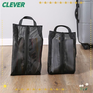 Clever กระเป๋าเก็บของ กันฝุ่น แบบพกพา มีซิป สีดํา 2 ชิ้น