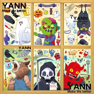 Yann1 สติกเกอร์ ลายฟักทองแม่มด และฟักทอง ไร้หน้า สําหรับตกแต่งบ้าน DIY