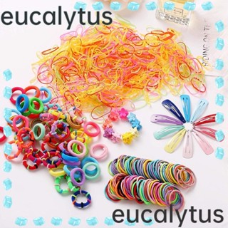 Eucalytus1 กิ๊บติดผมหางม้า ยางถัก แบบนิ่ม สีแคนดี้ ยืดหยุ่น 780 ชิ้น