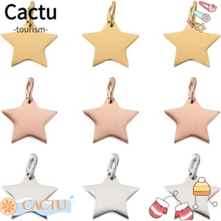 Cactu จี้สเตนเลส รูปดาว สีทอง สีเงิน กุหลาบ สีทอง สําหรับทําเครื่องประดับ ต่างหู แหวนจั้มพ์