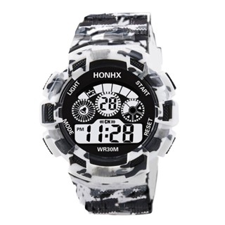 Ship tomorrow HONHX Electronic Men Watch LED Digital Date Week Alarm Waterproof Army Watch