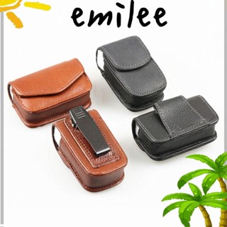 Emilee กล่องใส่แว่นตา แบบพกพา เคสแว่นตา PU เข็มขัดสวมใส่ได้