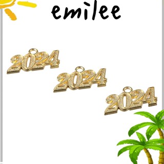 Emilee จี้พู่ รูปหมวกรับปริญญา สีทอง สําหรับปีใหม่ 2024 50 ชิ้น