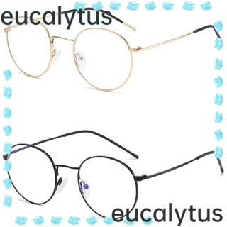 Eucalytus1 แว่นตา กรอบโลหะ ทรงกลม ป้องกันแสงสีฟ้า สไตล์คลาสสิก สําหรับผู้ชาย และผู้หญิง