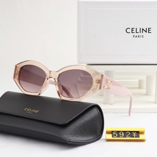 Celine แว่นตากันแดด กรอบสีขาว ป้องกันรังสียูวี แฟชั่นฤดูร้อน สําหรับผู้หญิง และผู้ชาย