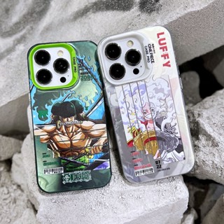 เคสโทรศัพท์มือถือ ผิวด้าน กันกระแทก ลายการ์ตูนอนิเมะ One Piece Luffy Zoro สร้างสรรค์ สําหรับ iPhone 14 pro max iPhone 13 12 11 pro max