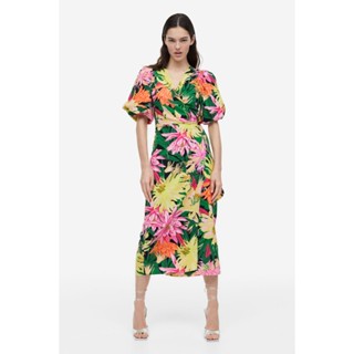 H&amp;M  Woman Puff-sleeved wrap dress 1088400_1