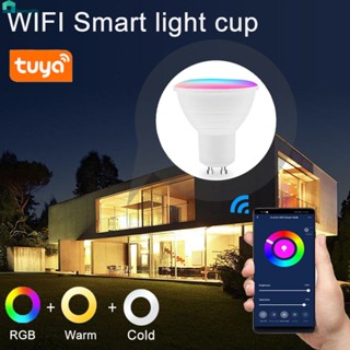 Gu10 Tuya Spotlight Wifi หลอดไฟอัจฉริยะ 6w RGB+CW home