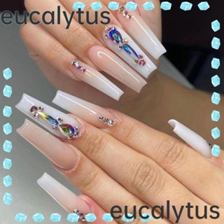 Eucalytus1 เล็บปลอม ขอบสีดํา สําหรับตกแต่งเล็บ DIY 24 ชิ้น