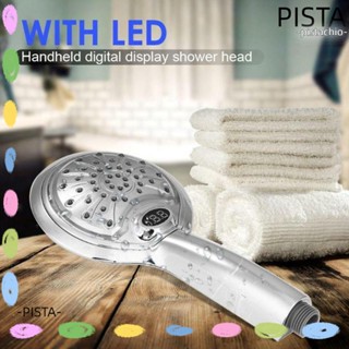 Pista หัวฝักบัวอาบน้ํา LED แสดงอุณหภูมิ อุปกรณ์ห้องน้ํา เครื่องพ่นสารเคมี ประหยัดน้ํา