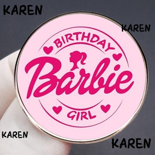 Karen เข็มกลัดโลหะ รูปการ์ตูนอนิเมะบาร์บี้ เด็กผู้หญิงคิดถึง สําหรับตกแต่งวันเกิด