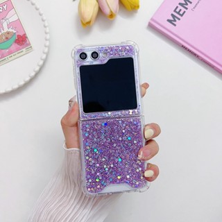 Luken เคสแข็ง แบบใส ป้องกันสี่มุม กันกระแทก สําหรับ Samsung Galaxy Z Flip 5 4 3