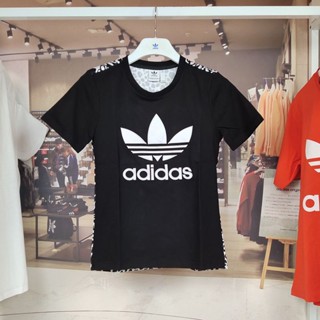 Adidas Originals เสื้อยืดแขนสั้นลําลอง พิมพ์ลายโลโก้เสือดาว สไตล์คลาสสิก สําหรับผู้หญิง