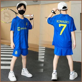 เสื้อกีฬาแขนสั้น ลายทีมชาติฟุตบอล Al Nassr Jersey Home Away Cristiano Ronaldo HQ1 22 23 ชุดเหย้า สําหรับเด็ก QH1