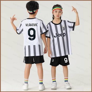 เสื้อกีฬาแขนสั้น ลายทีมชาติฟุตบอล Juventus Jersey Home Vlahovic HQ1 22 23 ชุดเหย้า สําหรับเด็ก QH1