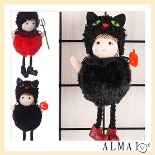 Alma จี้ตุ๊กตาแม่มด แมวดํา ทนทาน หลายสี สําหรับแขวนตกแต่งสวน บาร์ ฮาโลวีน DIY