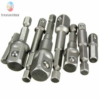 【TRSBX】Useful 8Pcs Shank 1/4" 3/8" 1/2" Impact Driver Drill Hand Tools Hex Socket Bits