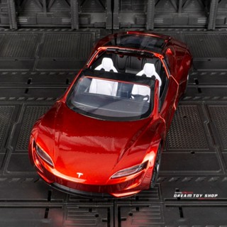 โมเดลรถยนต์ 1: 24 Tesla roadster โลหะผสม ของเล่นสําหรับเด็ก