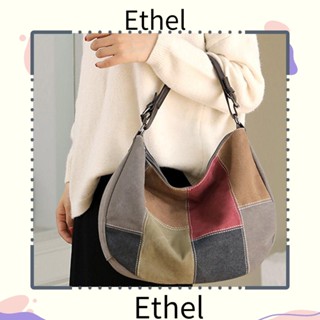 Ethel1 กระเป๋าสะพายไหล่ กระเป๋าถือ ผ้าแคนวาส ทรงโท้ท จุของได้เยอะ แฟชั่นสําหรับสตรี