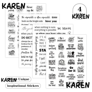 Karen สติกเกอร์ PET ใส สีดํา สไตล์วินเทจ สําหรับตกแต่งสมุดภาพ DIY 24 แผ่น