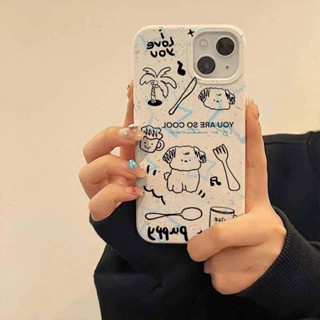 เคสโทรศัพท์มือถือ ซิลิโคนนิ่ม กันกระแทก ลายการ์ตูนสุนัขน่ารัก สําหรับ iPhone 11 12 13 14 Pro Max X Xr Xs 8 7 6 Plus SE 2020